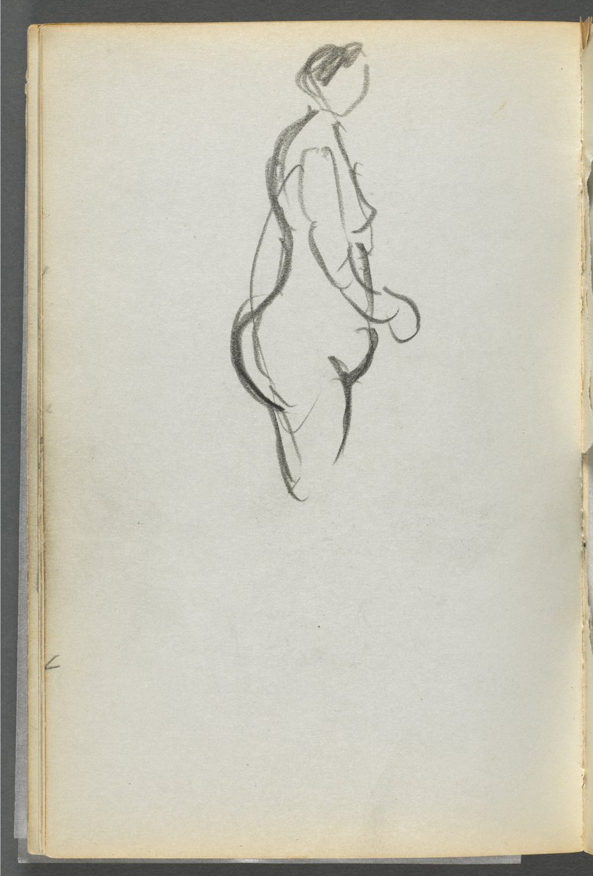Sketchbook, The Dells, N° 127, page 092 : Nu de profil - Maurice Prendergast