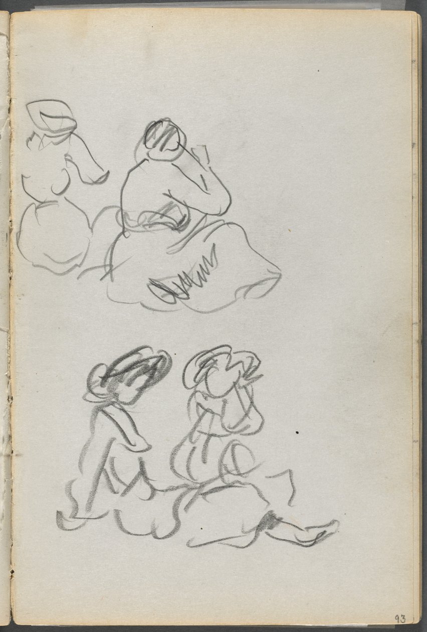 Sketchbook, The Dells, N° 127, page 093 : Figures assises - Maurice Prendergast