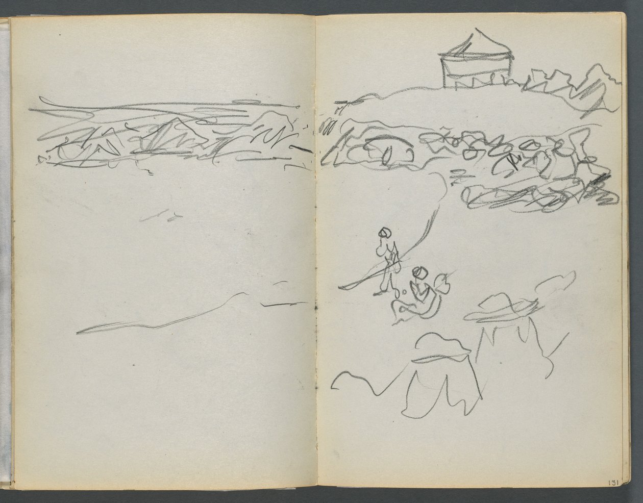 Sketchbook, The Dells, N° 127, page 130  131 : Vue de la côte - Maurice Prendergast