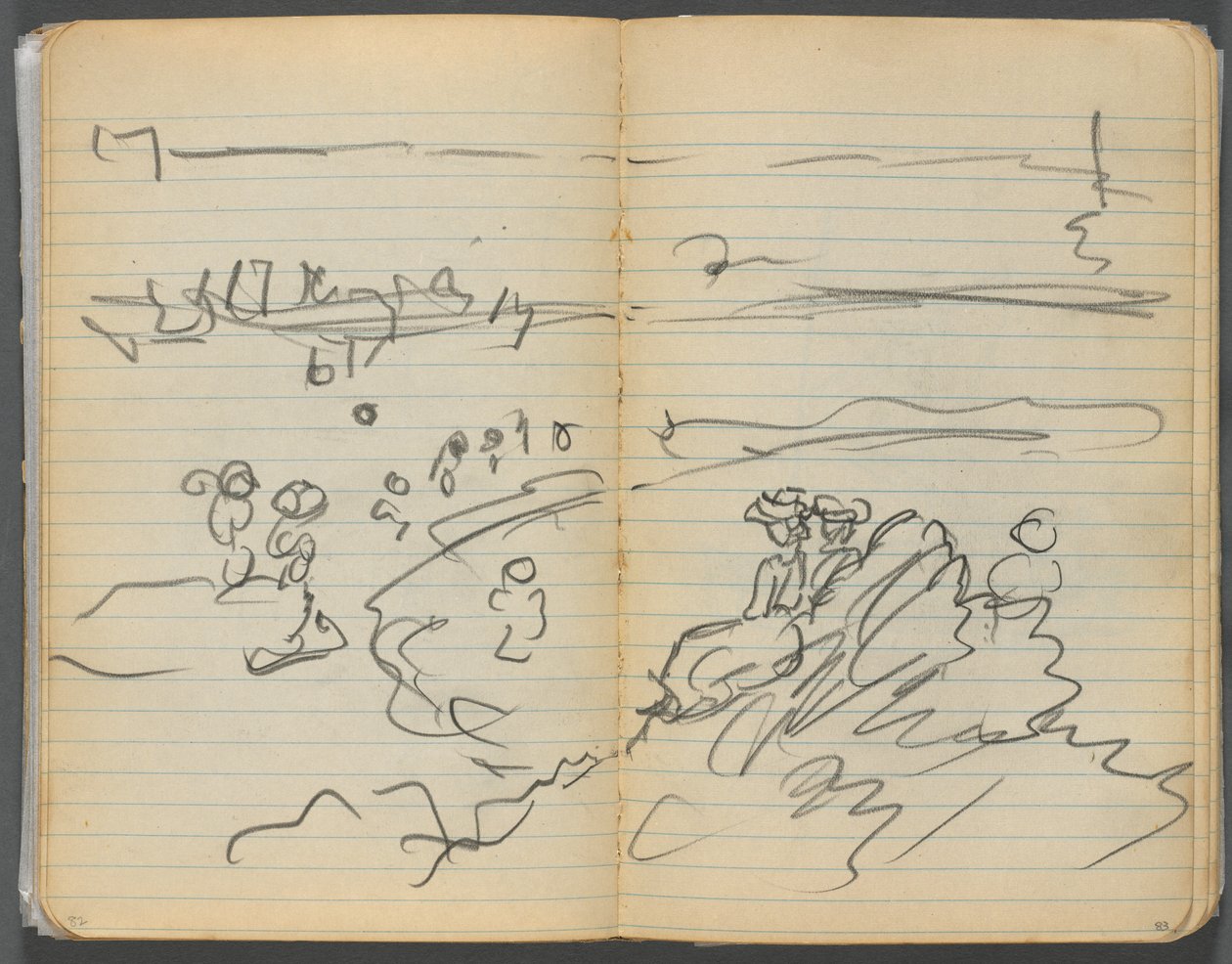 Sketchbook, page 082  83 : Vue de la plage - Maurice Prendergast