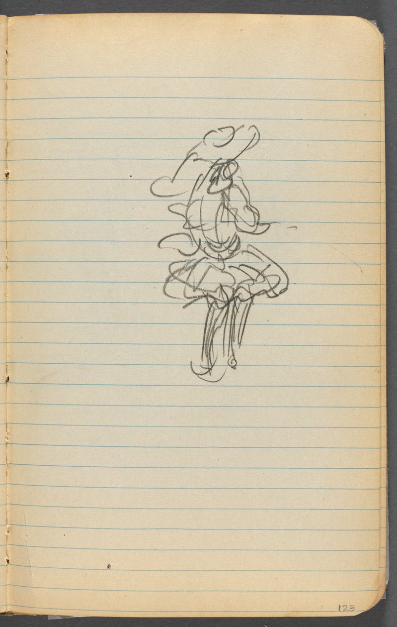 Carnet de croquis, page 123 : Figure féminine - Maurice Prendergast