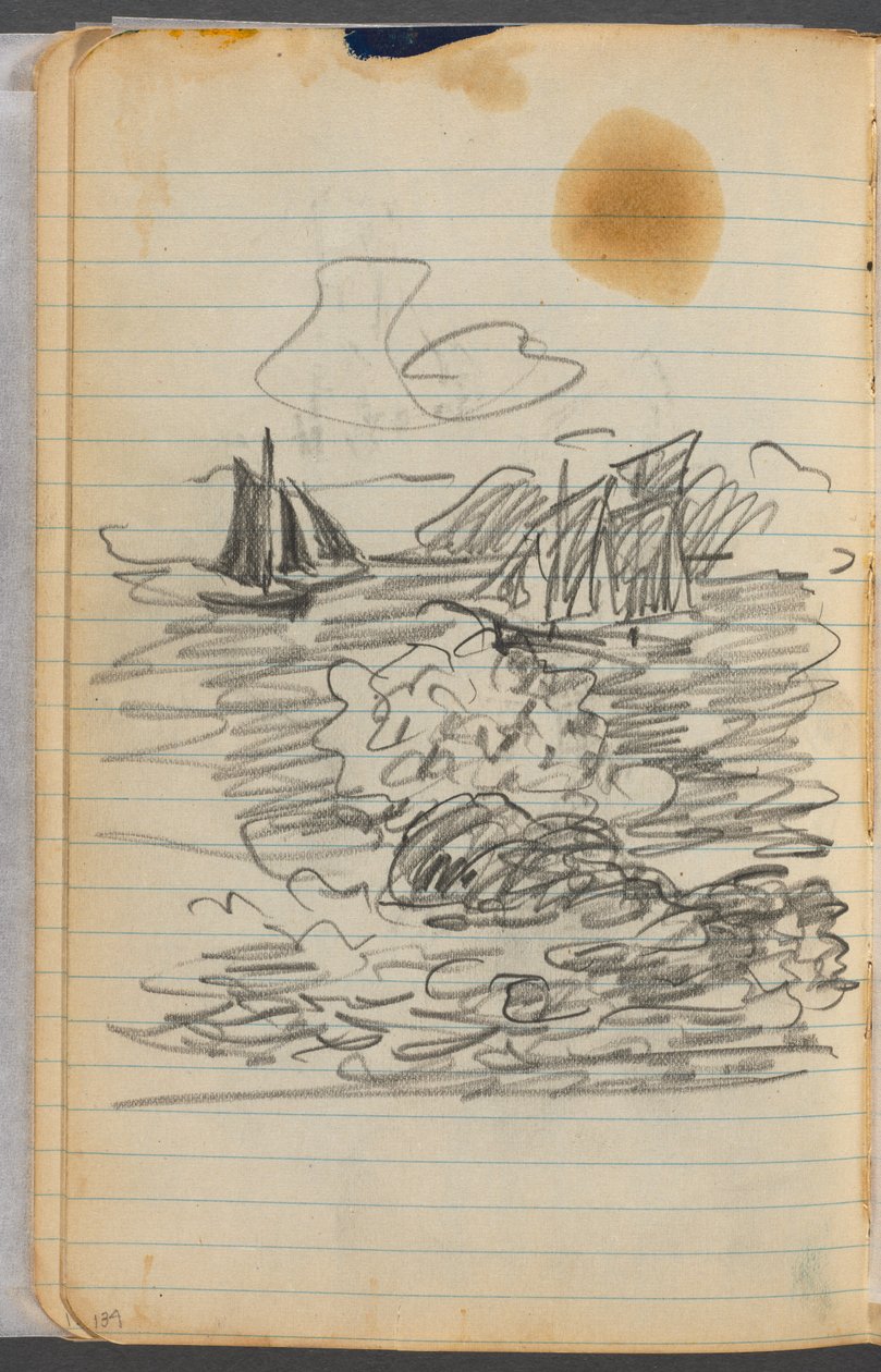 Carnet de croquis, page 134 : Vue marine - Maurice Prendergast