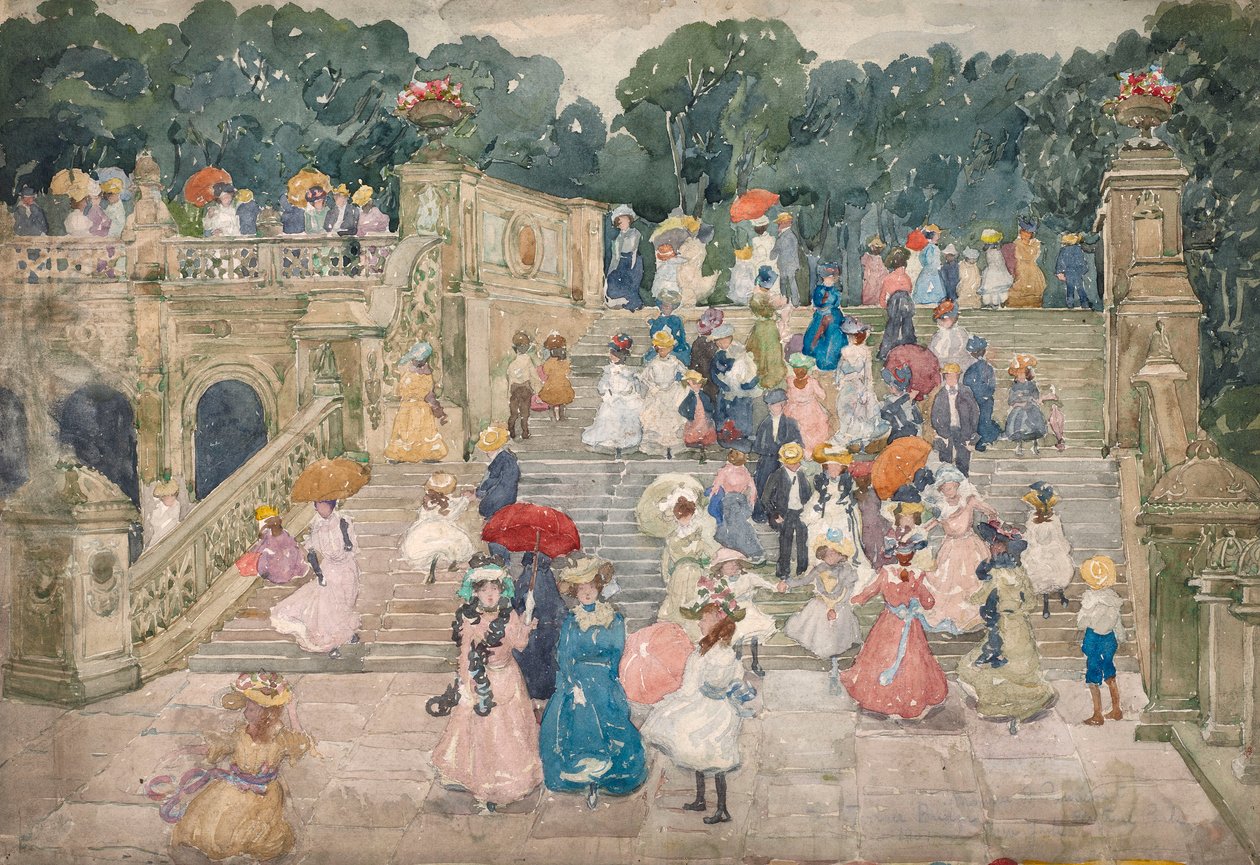 Le pont de la terrasse, Central Park - Maurice Prendergast