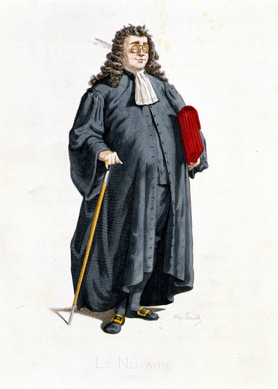 Le Notaire dans «Masques et bouffons» (comédie italienne), texte et dessins de Maurice Sand, gravures de A. Manceau, préface de Georges Sand, Paris, Michel Lévy Frères - Maurice Sand