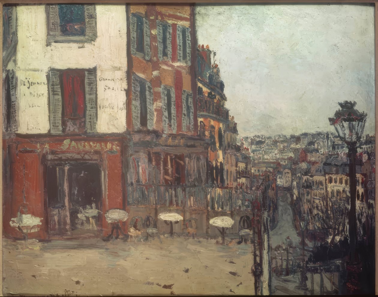 Terrasse dans la rue Muller - Maurice Utrillo