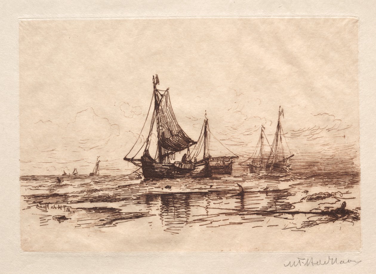 Bateaux de pêche sur la plage de Scheveningen - Maurits Frederik Hendrik De Haas