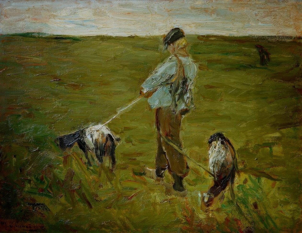 Garçon avec des chèvres - Max Liebermann