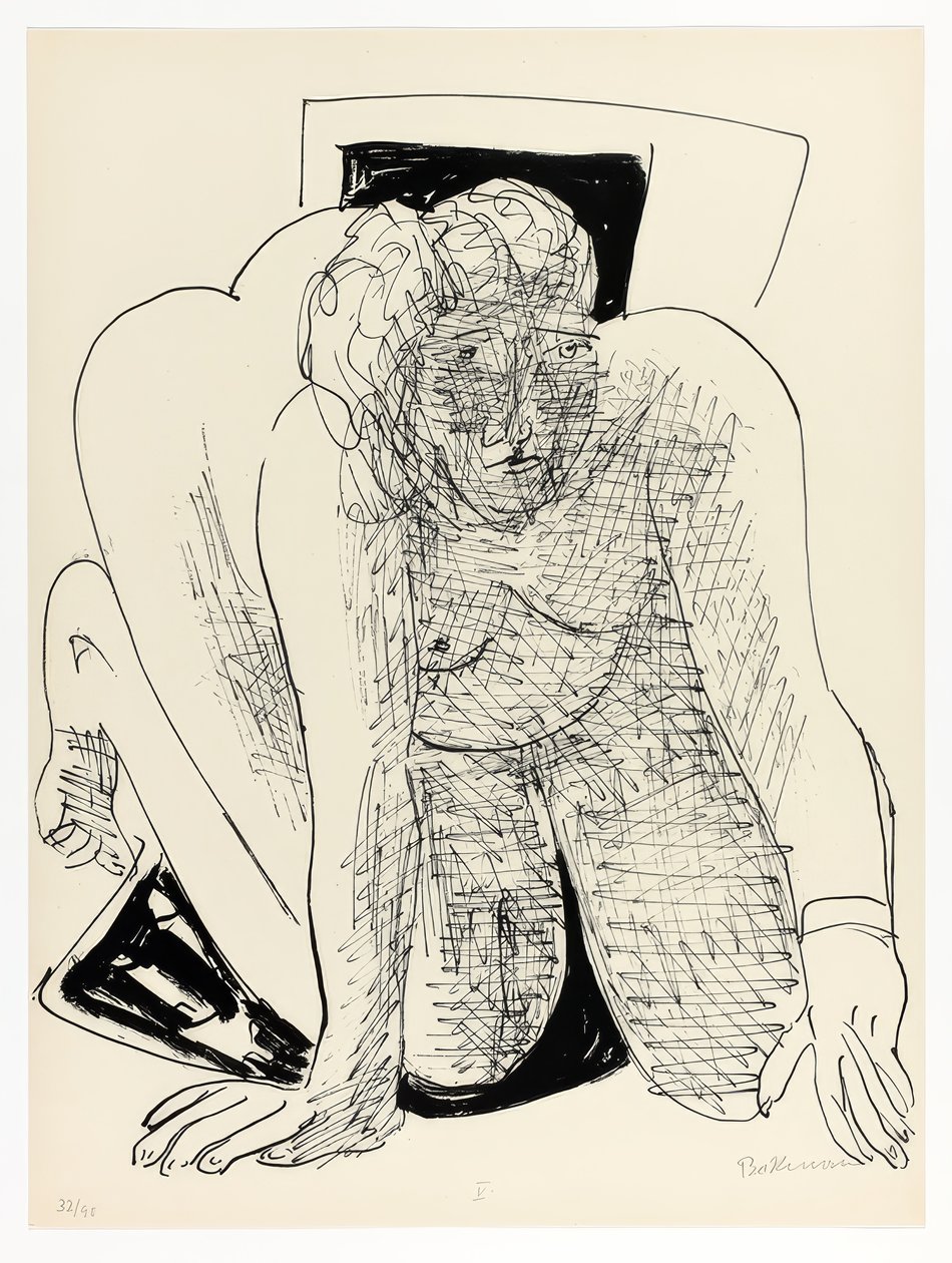 Femme rampante, planche cinq de Jour et Rêve - Max Beckmann