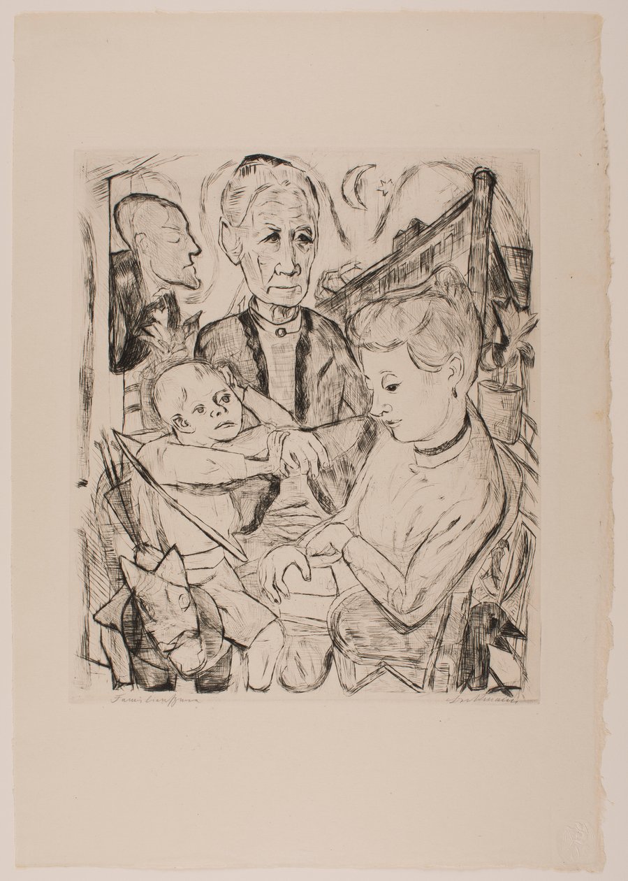 Scène de famille (Famille Beckmann), planche 2 du portfolio « Visages » - Max Beckmann