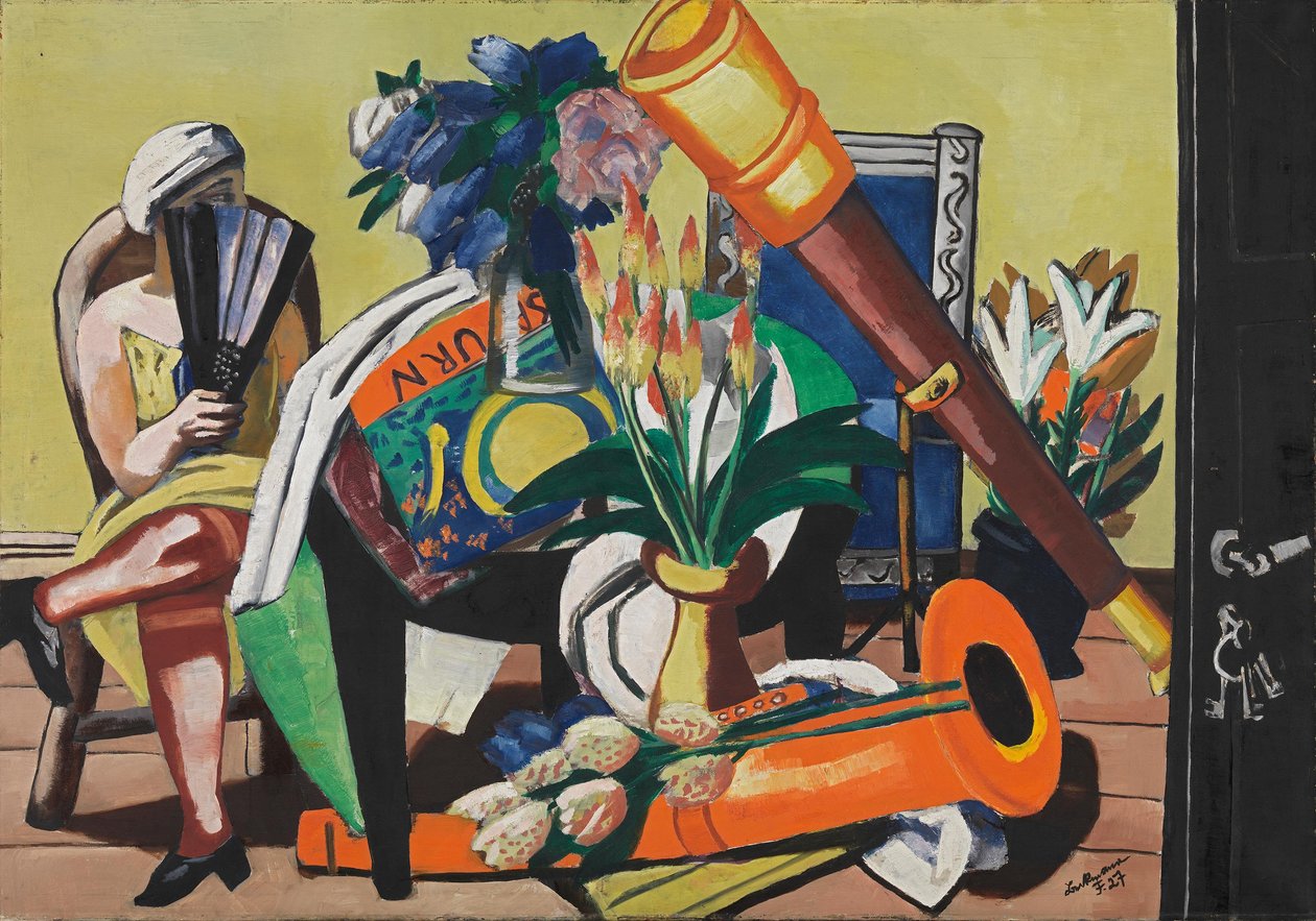 Grande nature morte avec une longue-vue - Max Beckmann