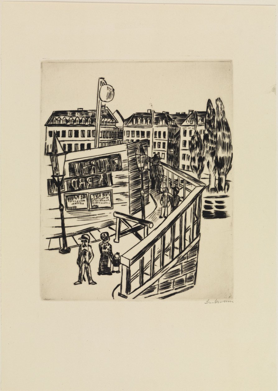 Pont en bois (Rue de banlieue) - Max Beckmann