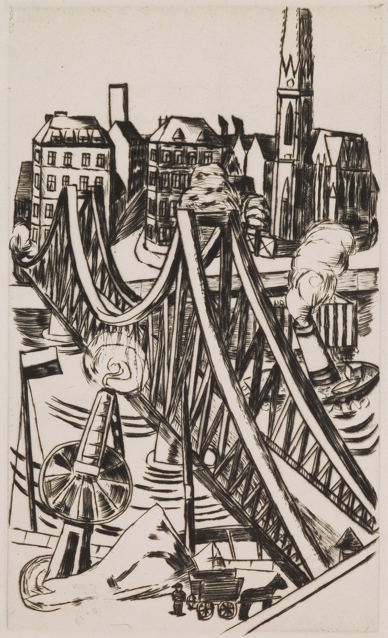 Large Bridge ("Eiserner Steg" à Francfort-sur-le-Main) - Max Beckmann