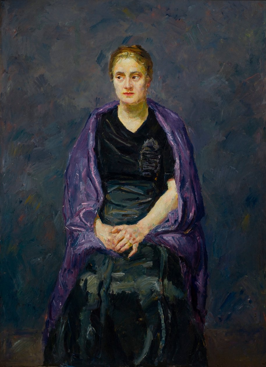 Portrait de Mink avec un châle violet - Max Beckmann