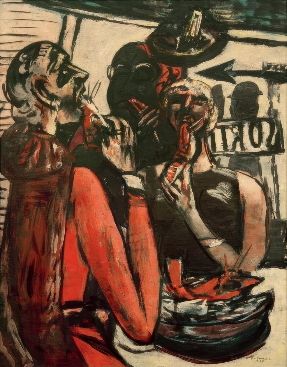 Prunier (Au restaurant Prunier, Paris) - Max Beckmann