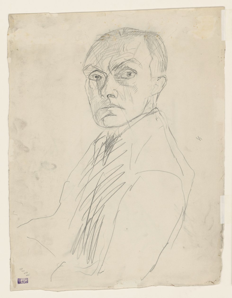 Autoportrait de profil gauche (rejeté) - Max Beckmann