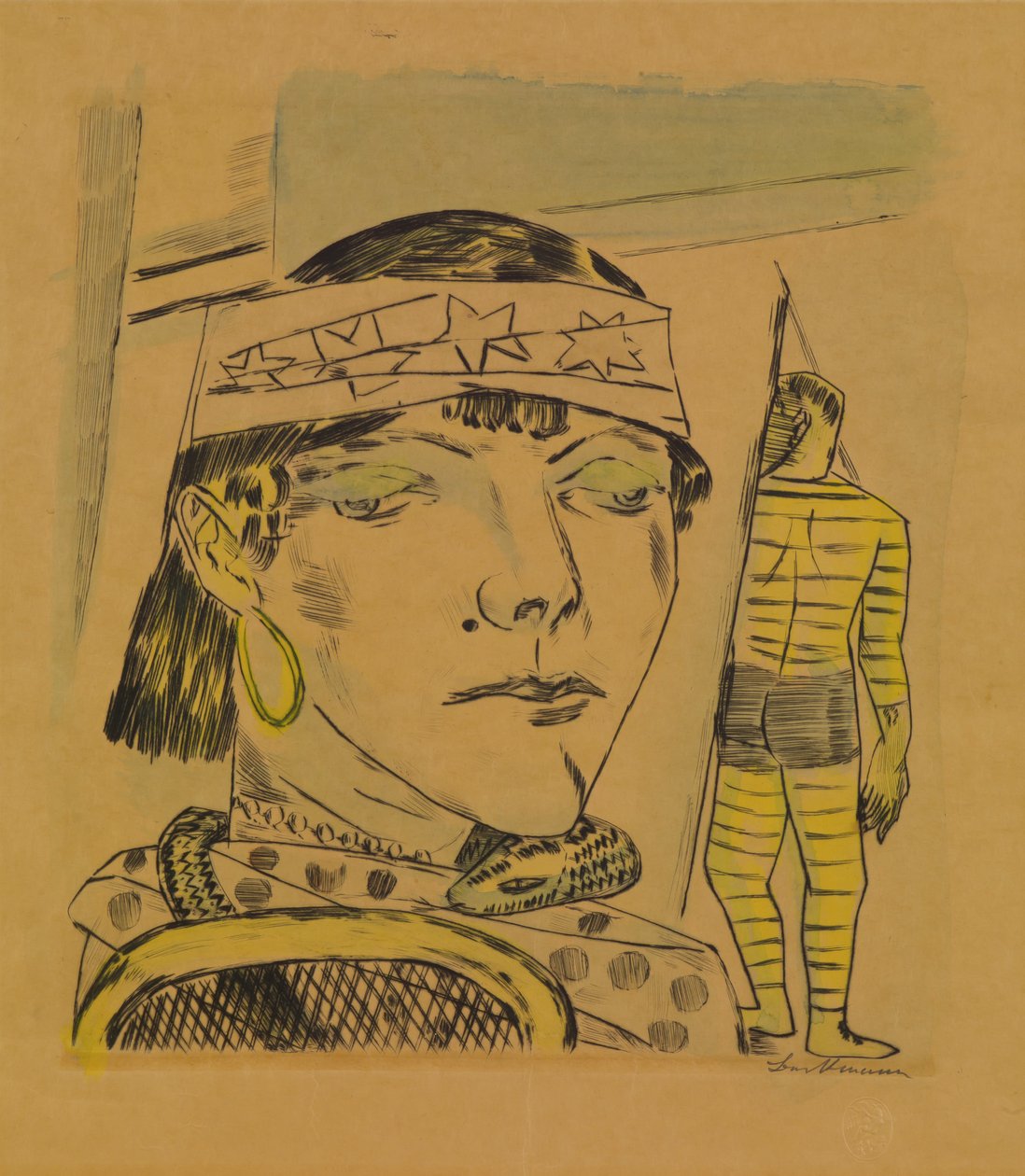 Schlangenfrau, von der Jahresmesse - Max Beckmann