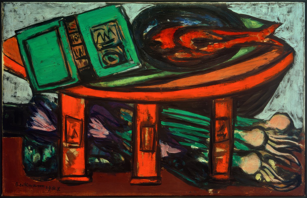 Nature morte avec livre vert et radis - Max Beckmann