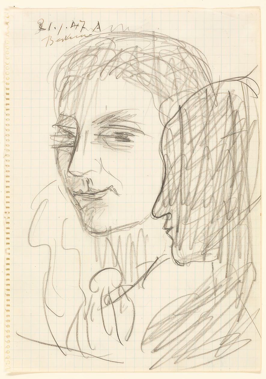 Étude de deux têtes - Max Beckmann
