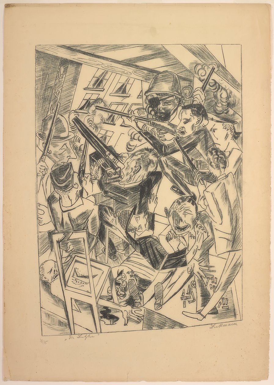 Les Derniers, planche dix de Die Hölle - Max Beckmann
