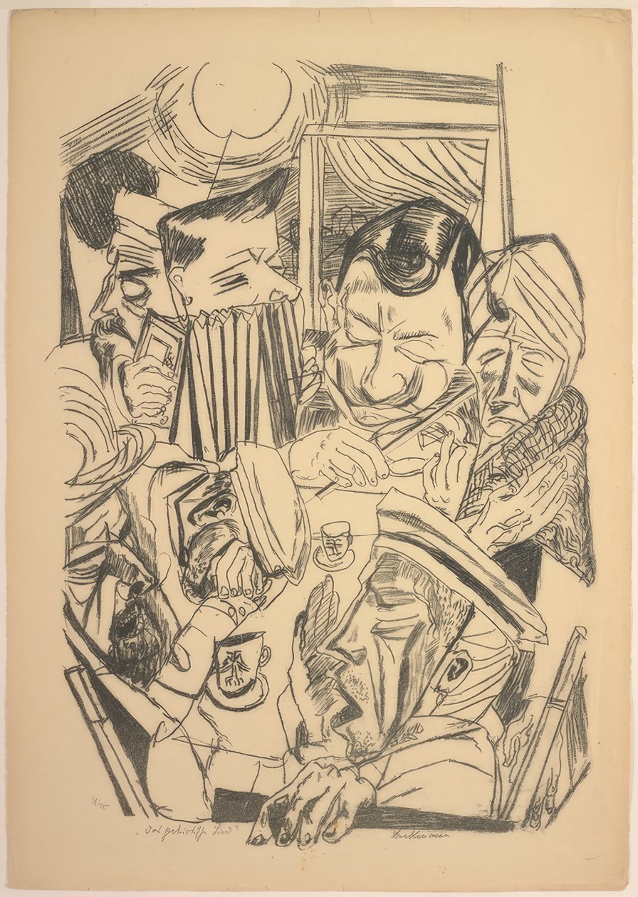 Le Chant patriotique, planche neuf de Die Hölle - Max Beckmann