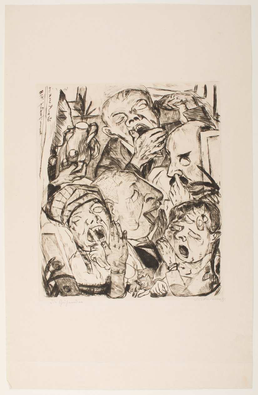 Les Bâilleurs, planche 7 du portfolio "Visages" - Max Beckmann