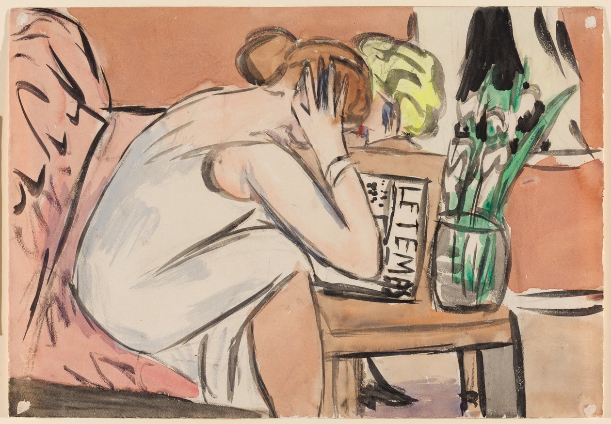Deux filles en train de lire - Max Beckmann