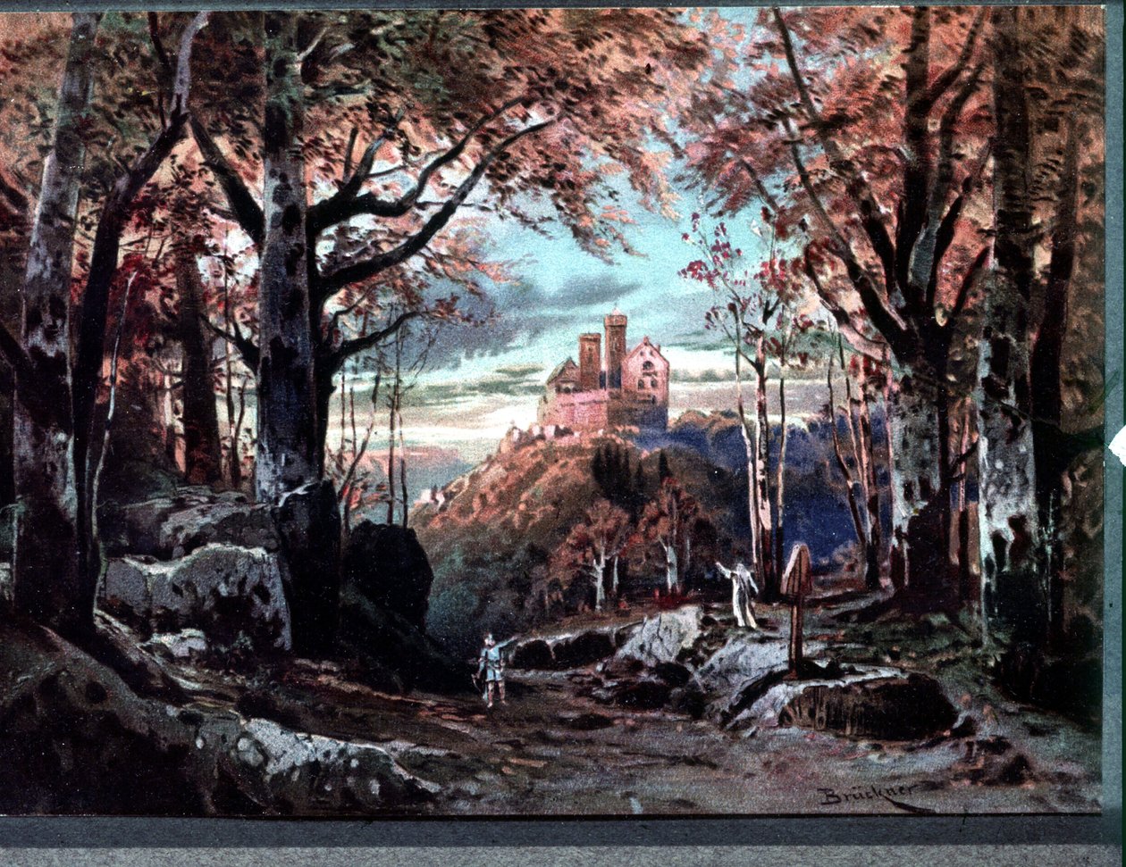 Décor pour « Tannhäuser », opéra de Richard Wagner. Scénographie de Bruckner - Max Bruckner