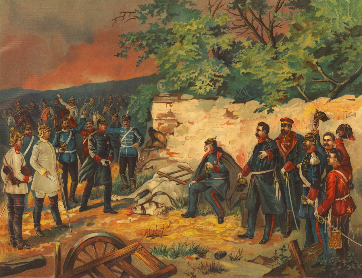 Le roi Guillaume Ier de Prusse à Rezonville après la bataille de Mars-la-Tour - Max Henze-Dassau