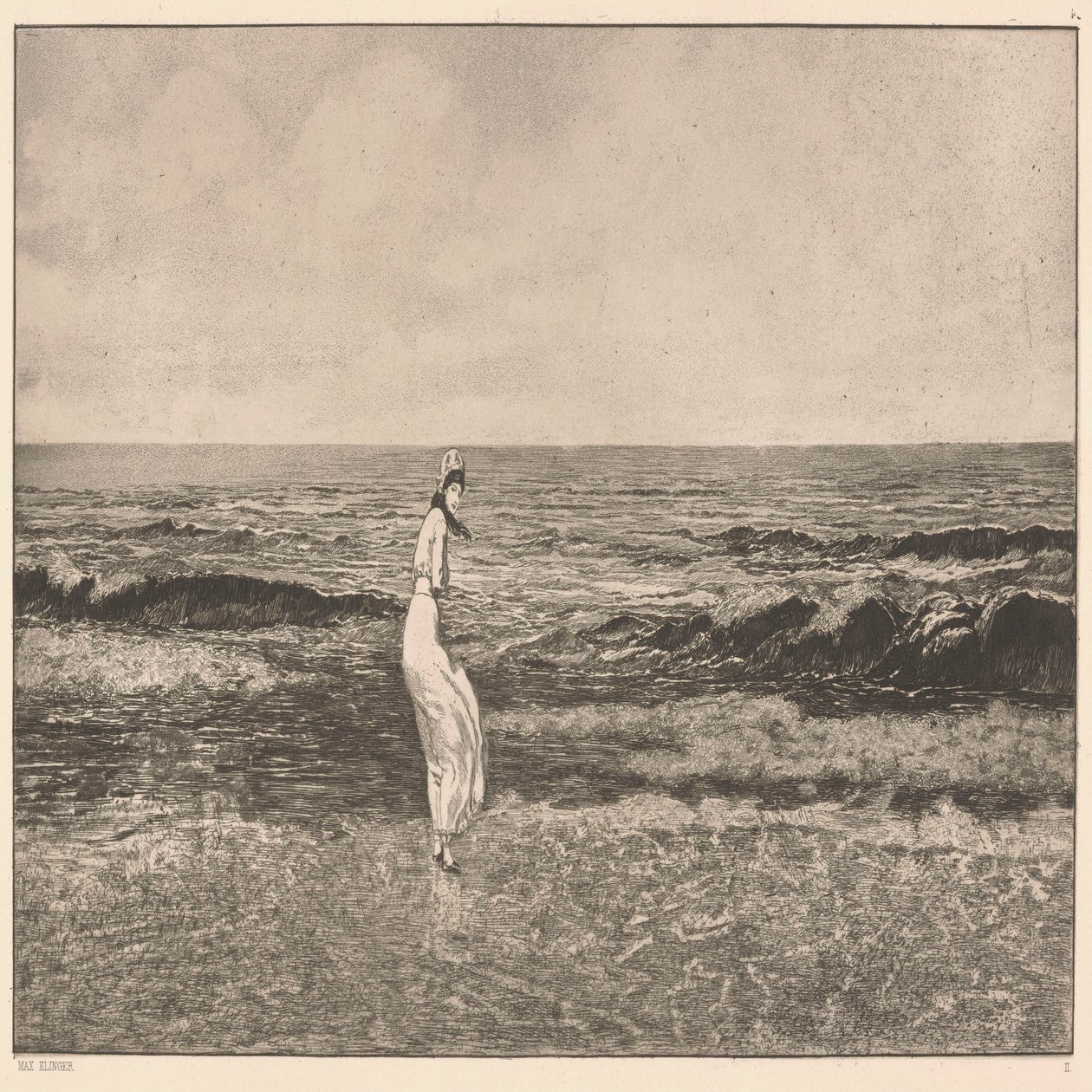 Au bord de la mer. - Max Klinger
