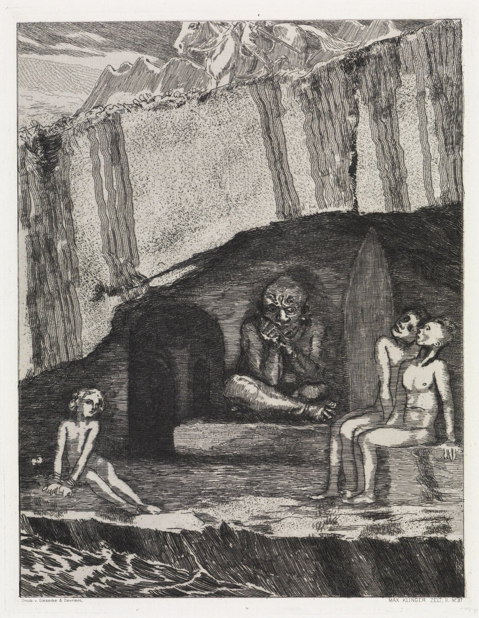 La grotte (Zelt, Opus XIV, 2e partie, n° 37) - Max Klinger