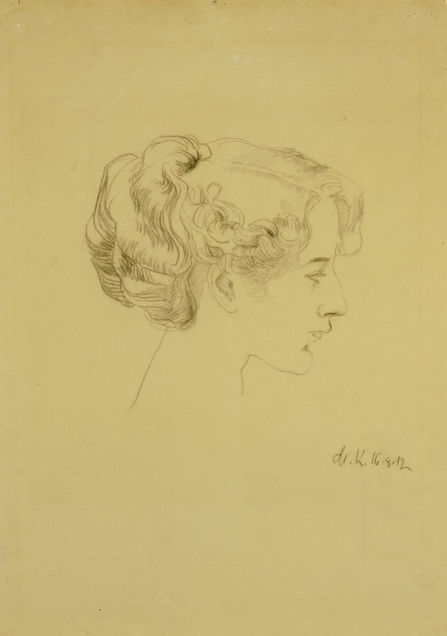 Tête de femme de profil - Max Klinger