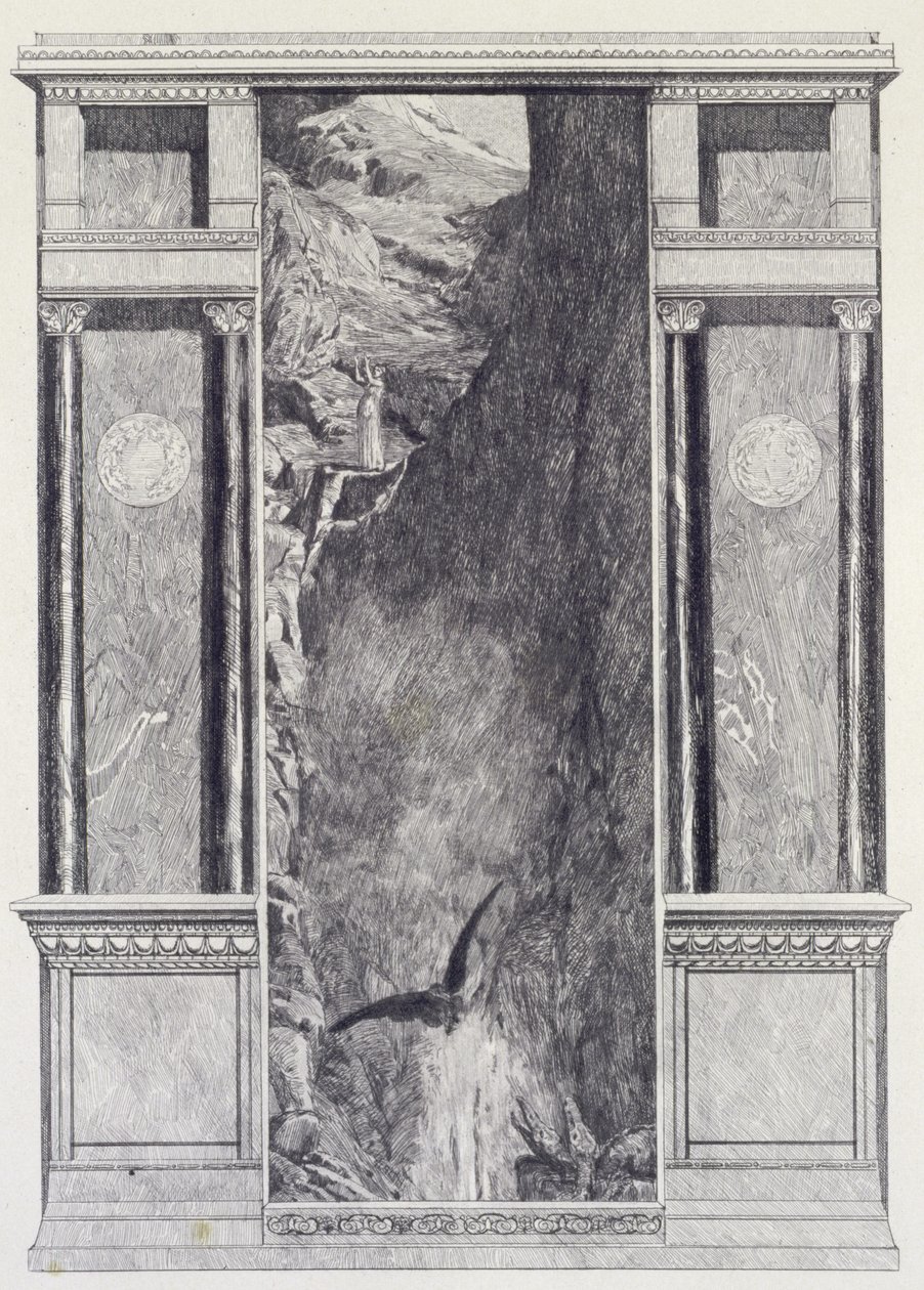 Psyché et l’aigle de Jupiter, planche 37 de la série « Cupidon et Psyché : Opus V » - Max Klinger