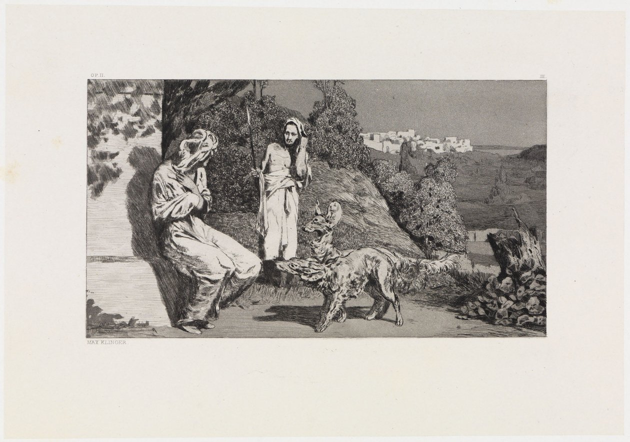 Pyramus et Thisbé II (Sauvetages des victimes ovidiennes, Opus II, feuille 3) - Max Klinger