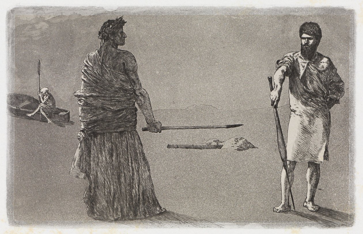 Conclusion (Satire / Décision) (Sauvetages de victimes ovidiennes, Opus II, planche 13) - Max Klinger