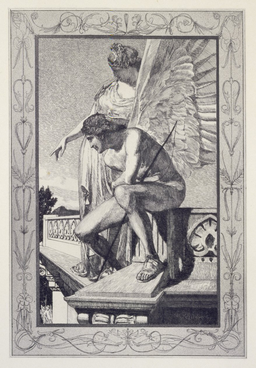 Vénus présente Psyché à Cupidon, planche 4 de la série « Cupidon et Psyché : Opus V » - Max Klinger