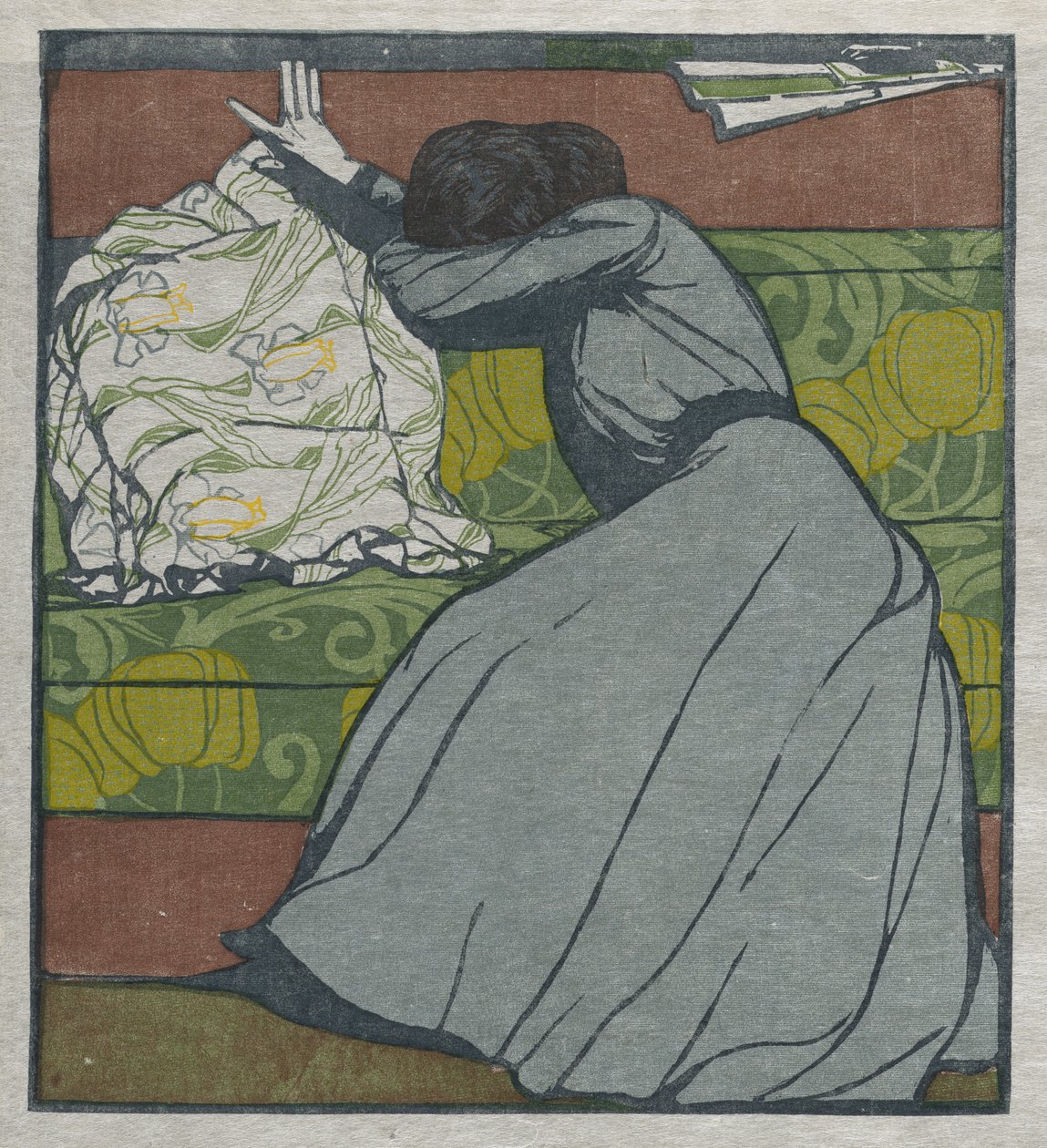 Le coussin (Martha Kurzweil assise sur un divan) - Max Kurzweil