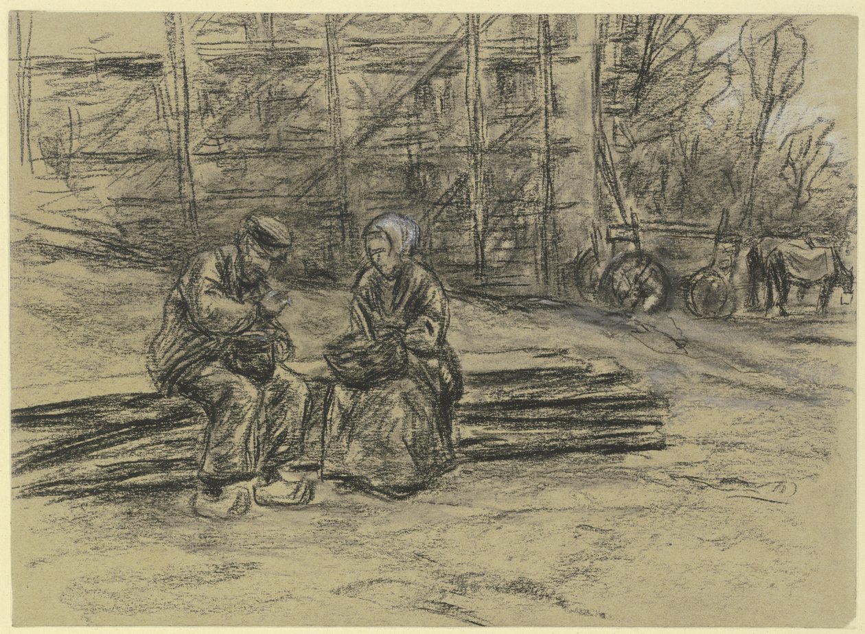 Un ouvrier en train de manger son déjeuner - Max Liebermann