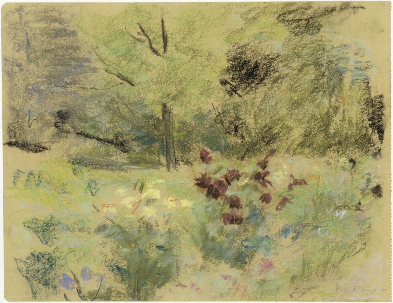 Fleurs et arbres - Max Liebermann