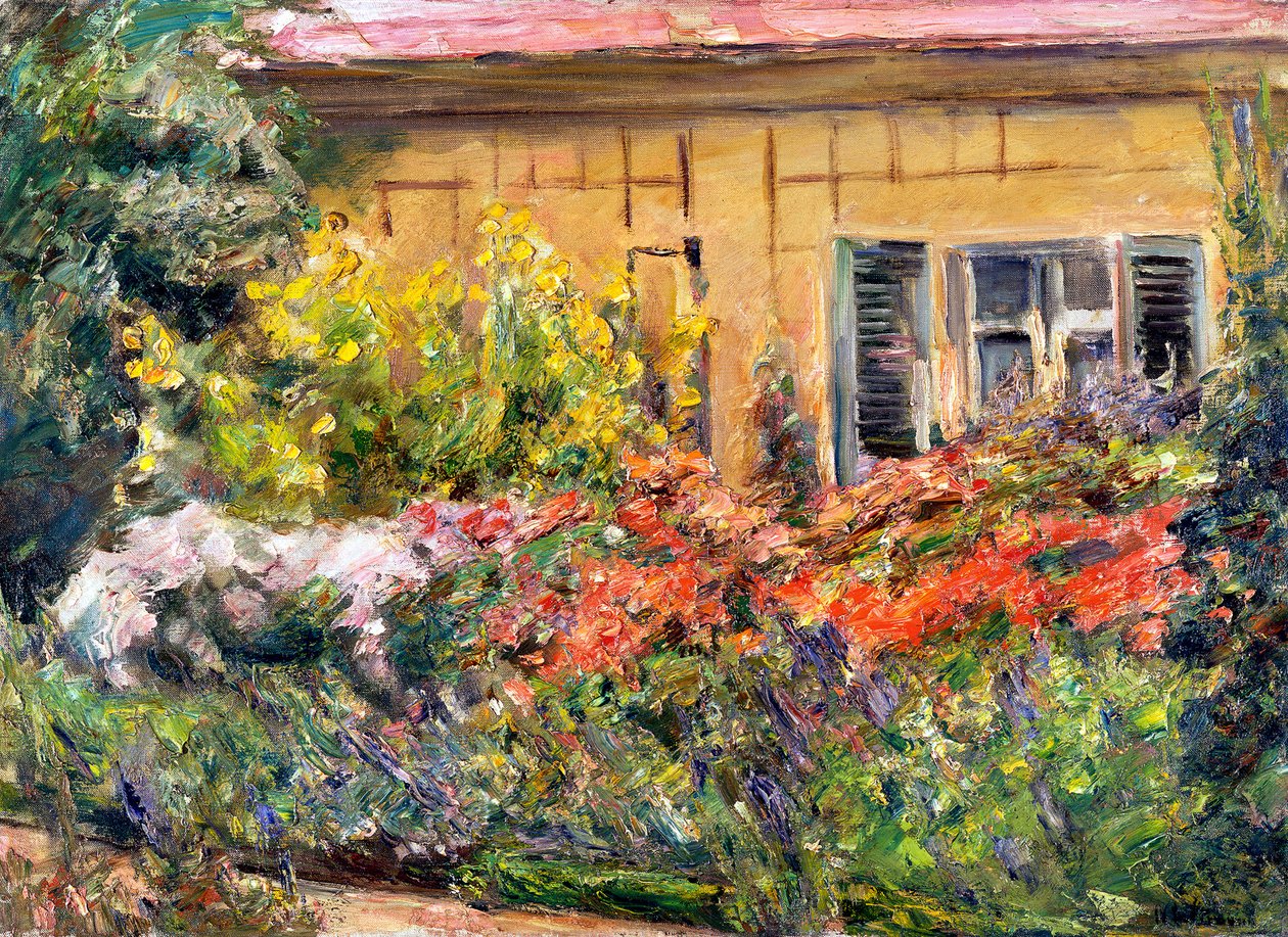 Plantes vivaces fleuries près de la maisonnette du jardinier, vers le nord - Max Liebermann