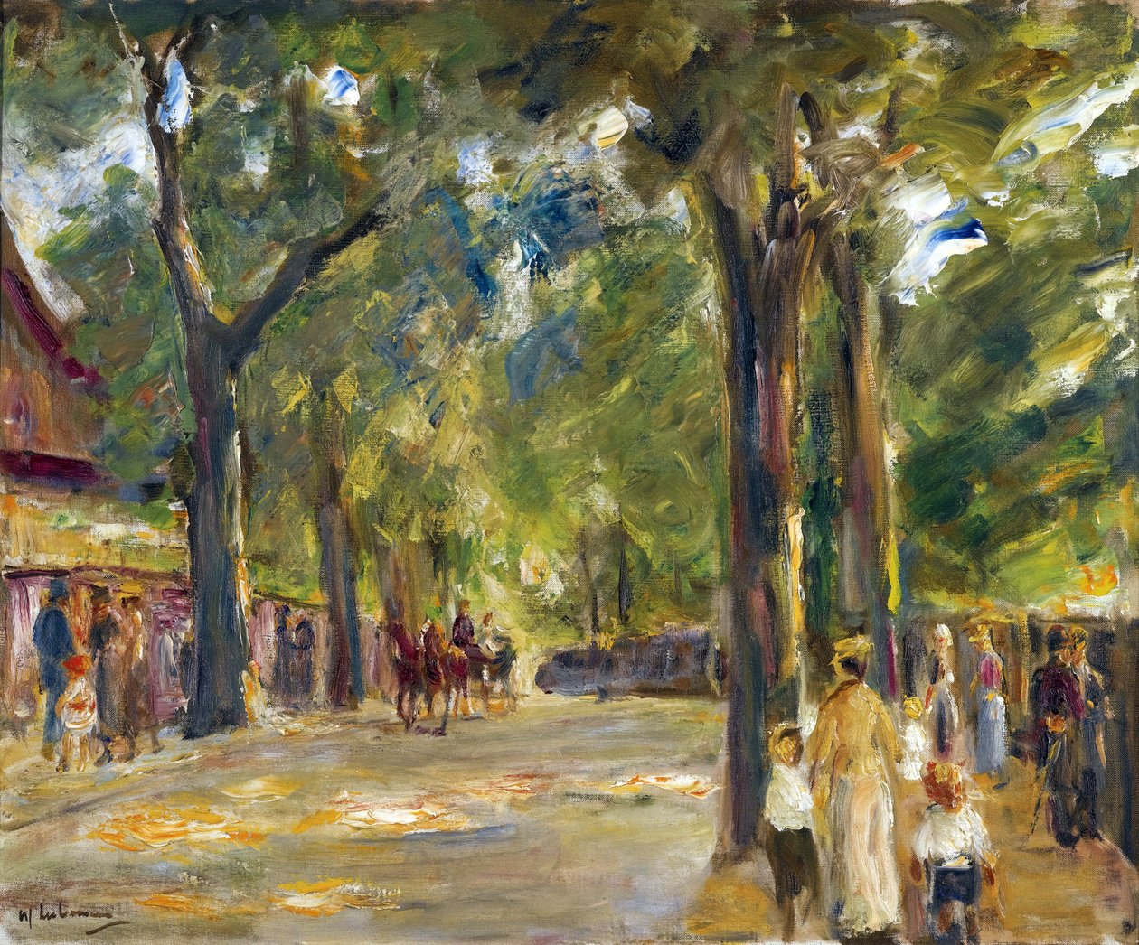 Figures sur la Grosse Seestrasse à Wannsee - Max Liebermann