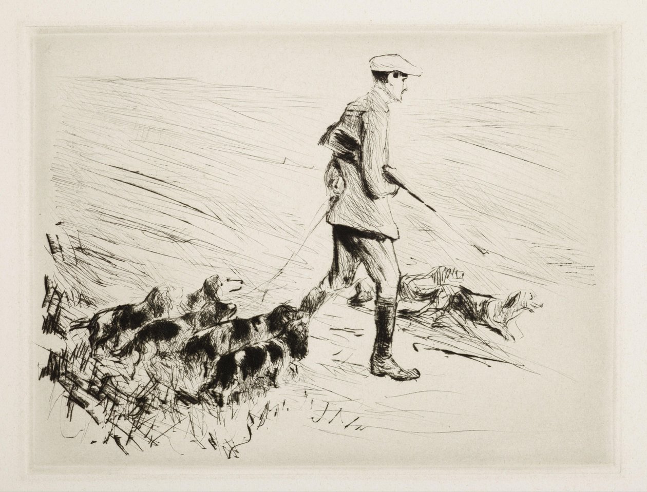 Chasseur avec des chiens - Max Liebermann