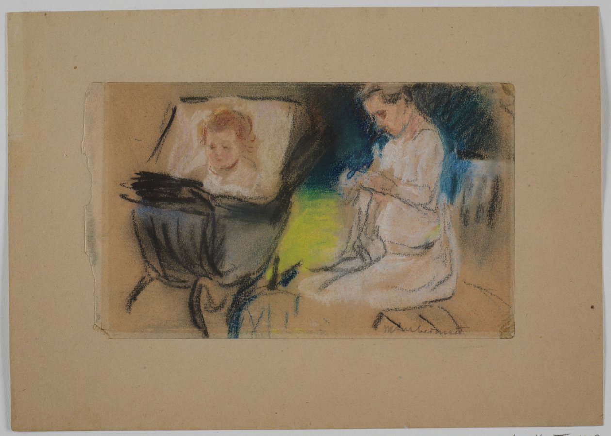 Enfant dans une poussette et nourrice - Max Liebermann