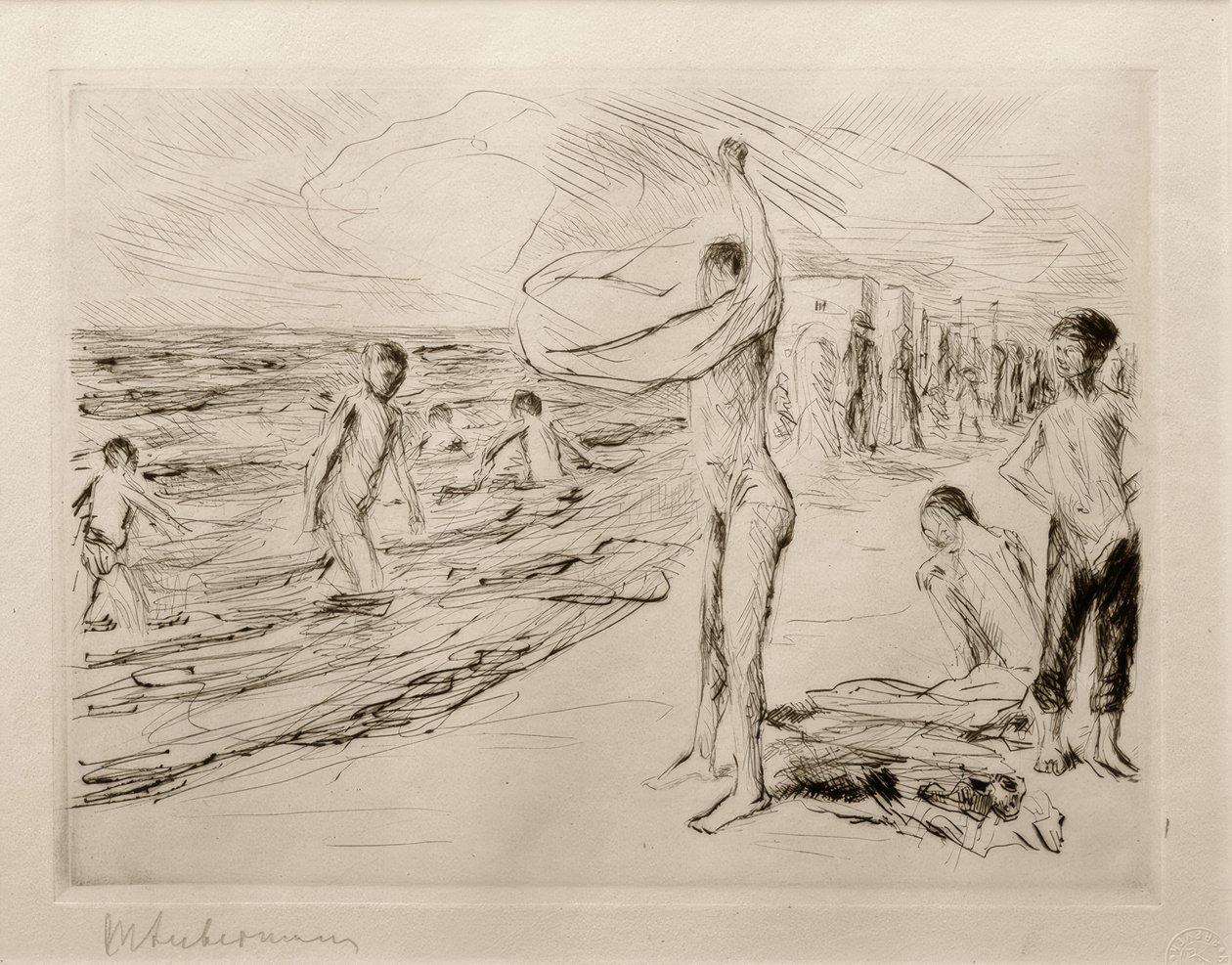 M. Liebermann, Garçons se baignant dans le vent - Max Liebermann