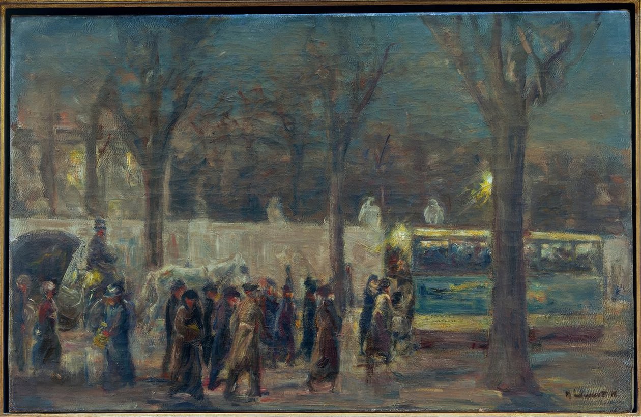 Scène de rue à la Porte de Brandebourg (soir à Brandebourg) - Max Liebermann