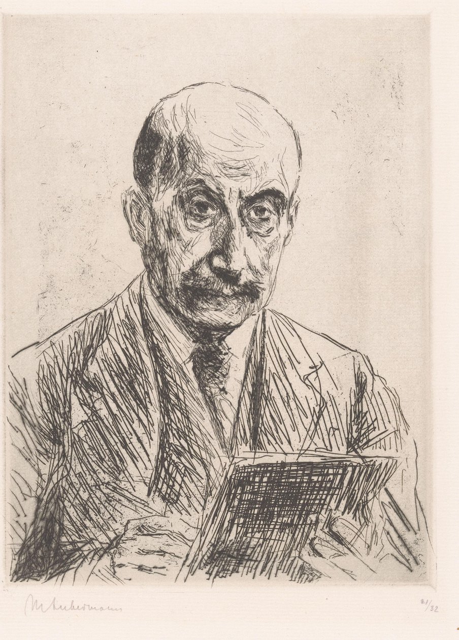 Autoportrait de Max Liebermann dessinant - Max Liebermann