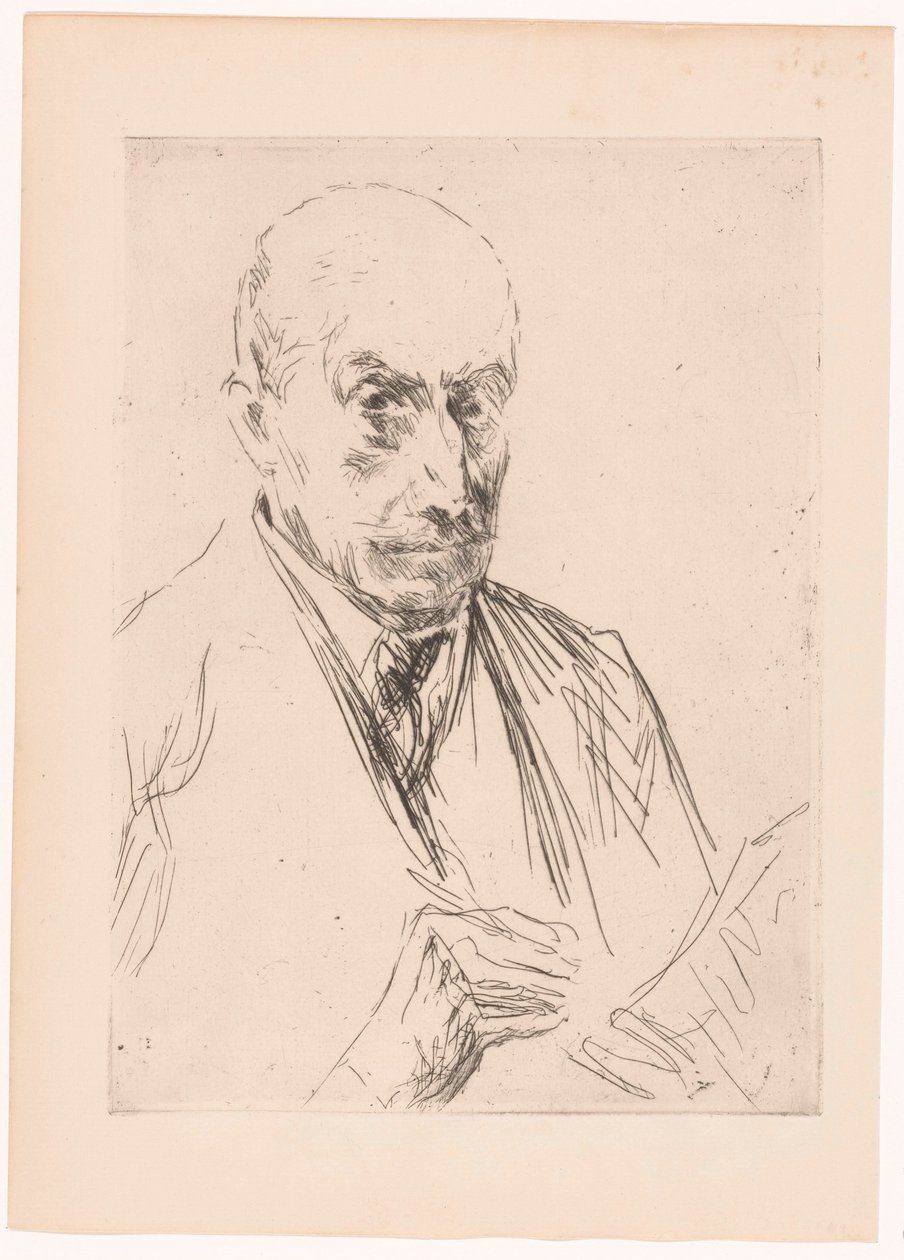Autoportrait de Max Liebermann, crayon à la main - Max Liebermann