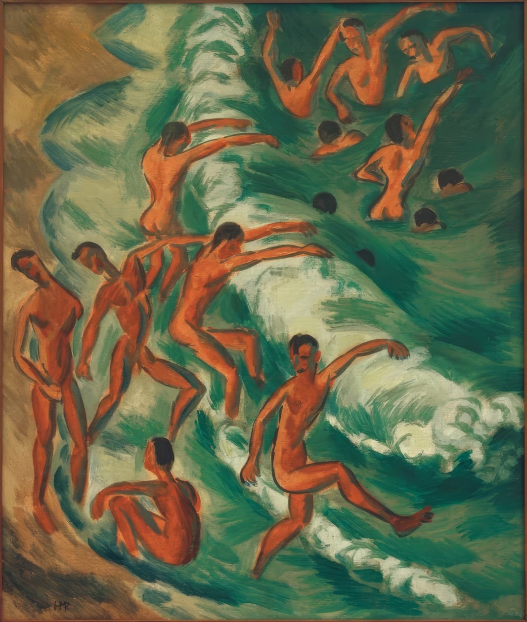 Badende Knaben in der Brandung von Max Pechstein