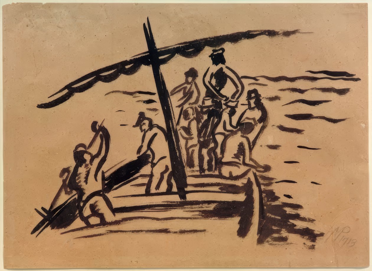 Pêcheur dans un bateau - Max Pechstein