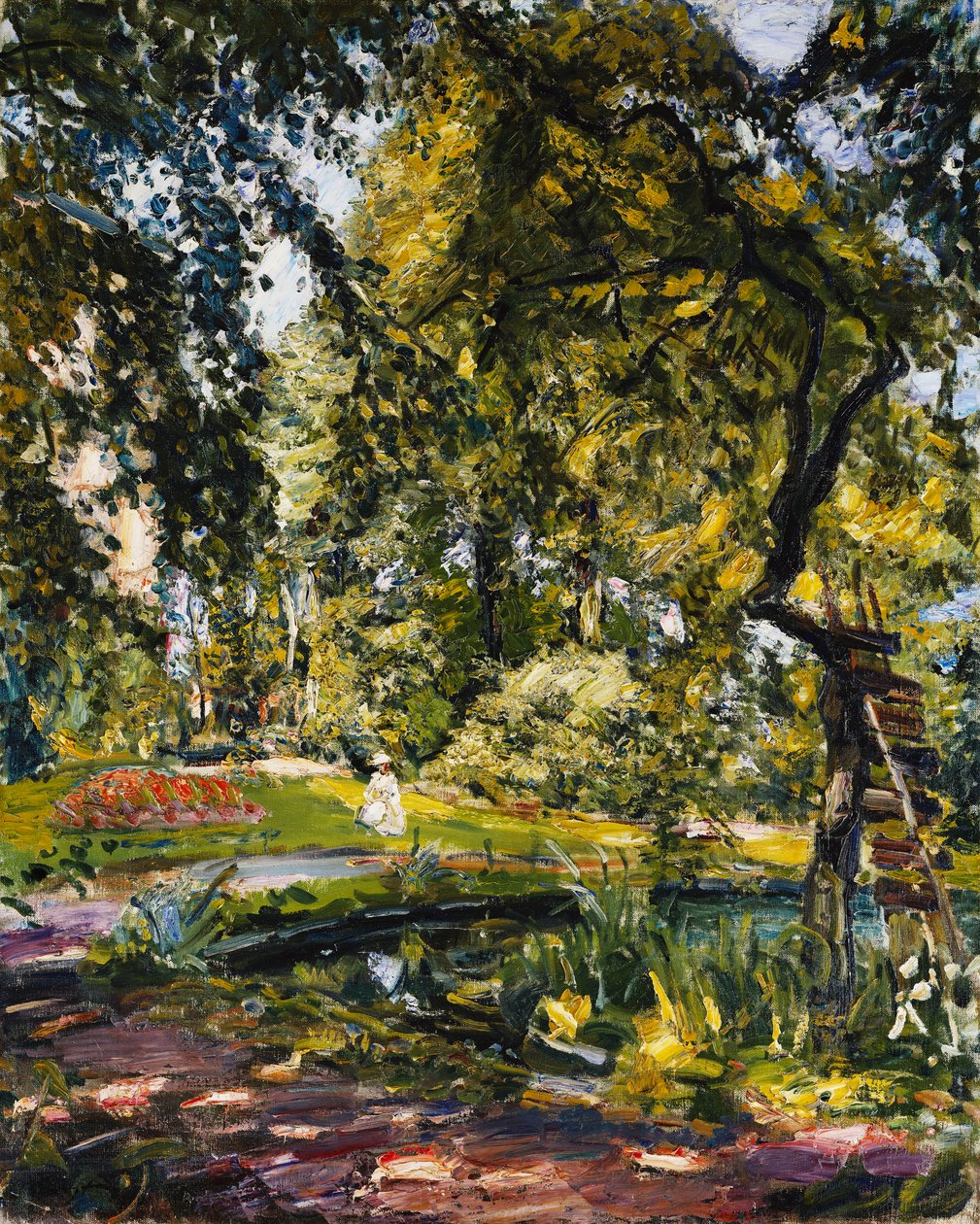Jardin à Godrammstein avec un arbre tordu et un étang, 1910 - Max Slevogt