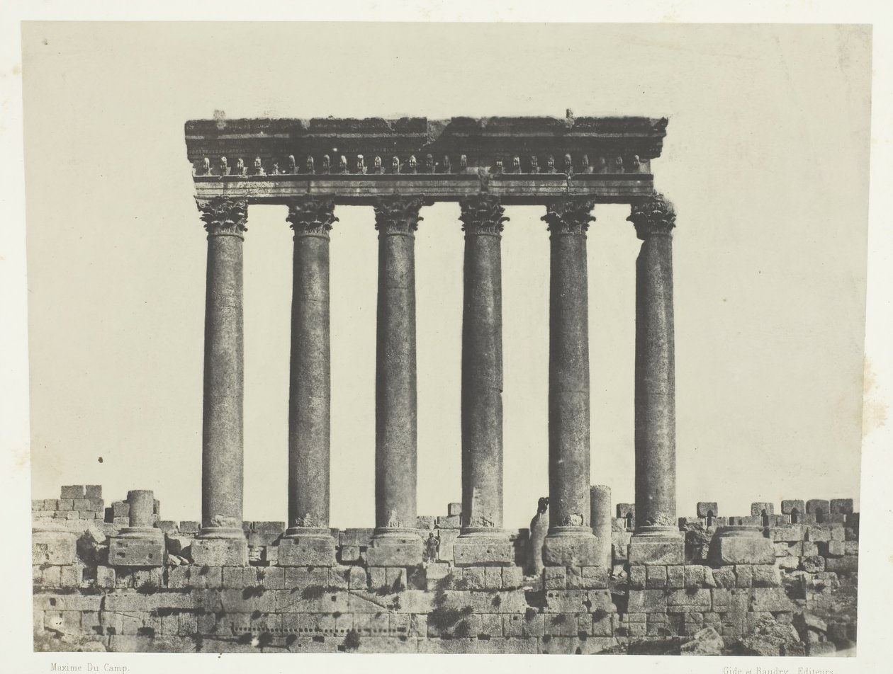 Baalbeck Héliopolis, Colonnade du Temple du Soleil, Syrie - Maxime Du Camp